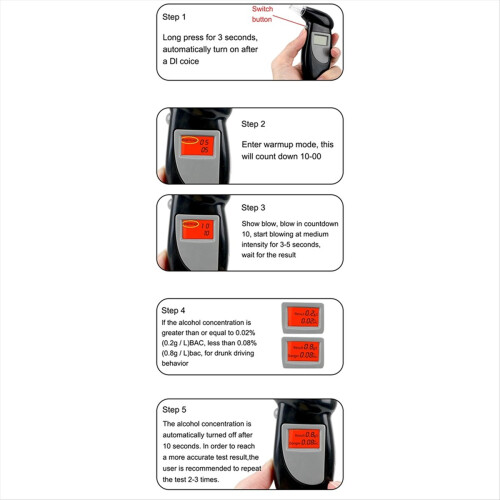 Car Portable Breath Alcohol Tester Handheld Breath 1