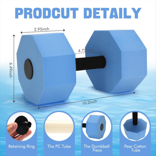 Water Dumbbell Set for Pool Weights, Foam Swimming 2