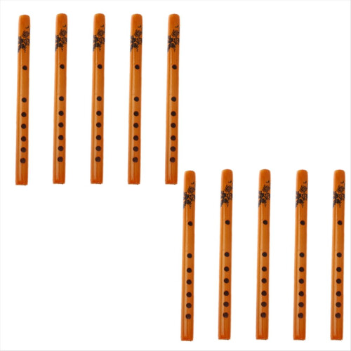10-Pack Chinese Traditional 6-Hole Bamboo Flute Re