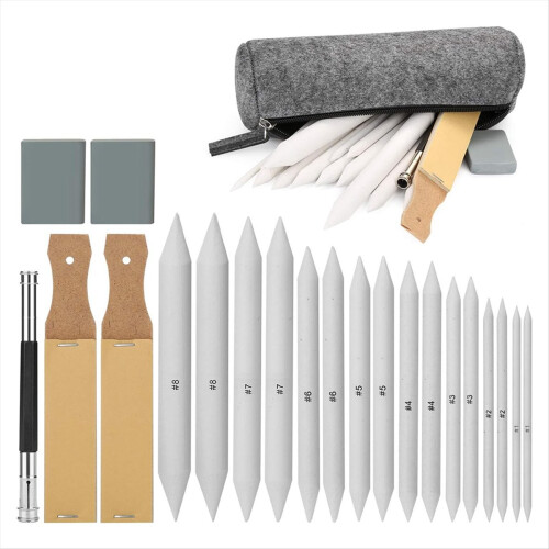 22 PCS Sketch Drawing Tools, 16 Blending Stumps Se 1