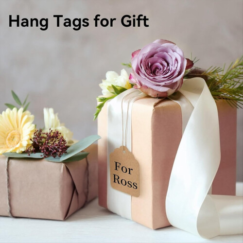 500Pcs Price Tags with String Attached Brown Kraft 2