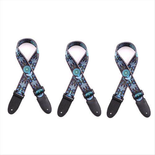 Guitar Strap, Jacquard Embroidered Cotton Suitable 1