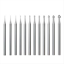 12 Pcs Cylinder-Cone Shape Carving Burr Sets, 3/32