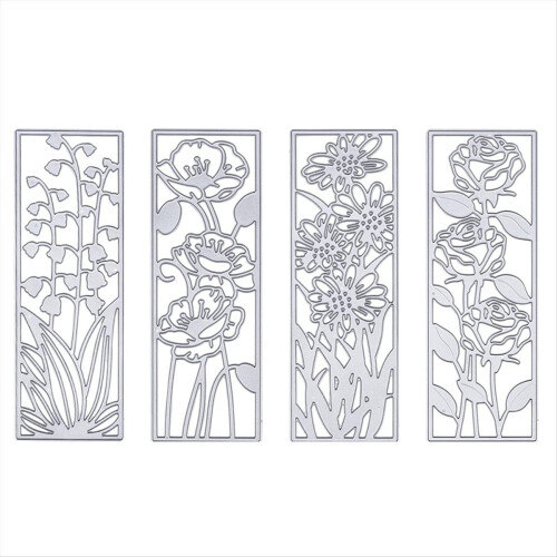 4 Pcs Metal Flower Plant Frame Cutting Dies Spring