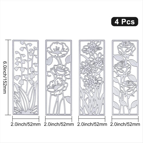 4 Pcs Metal Flower Plant Frame Cutting Dies Spring 2