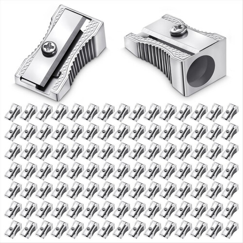 144 Pcs Metal Mini Pencil Sharpeners Handheld Sing