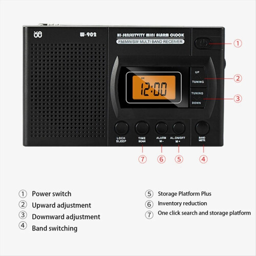 Mini LCD Radio Battery Powered Portable Pocket AM 1