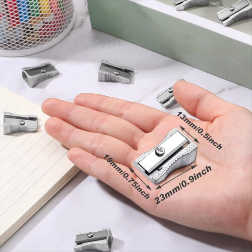 144 Pcs Metal Mini Pencil Sharpeners Handheld Sing 1