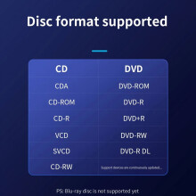 2in1 USB3.0 C Slim External DVD RW CD Writer Drive