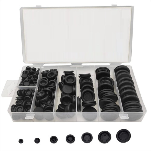 200Pcs 7Sizes Rubber Grommet Assortment Kit,Firewa
