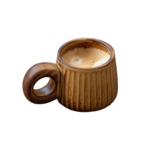 Ceramic Coffee Mug with Saucer Retro Kiln Glaze Vintage Style 200ml Microwave Dishwasher Safe