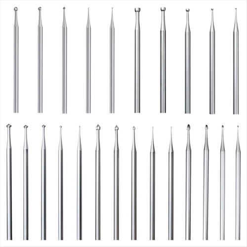 24 Pcs 3/32inch Shank Burr Sets,Includes Ball Burs
