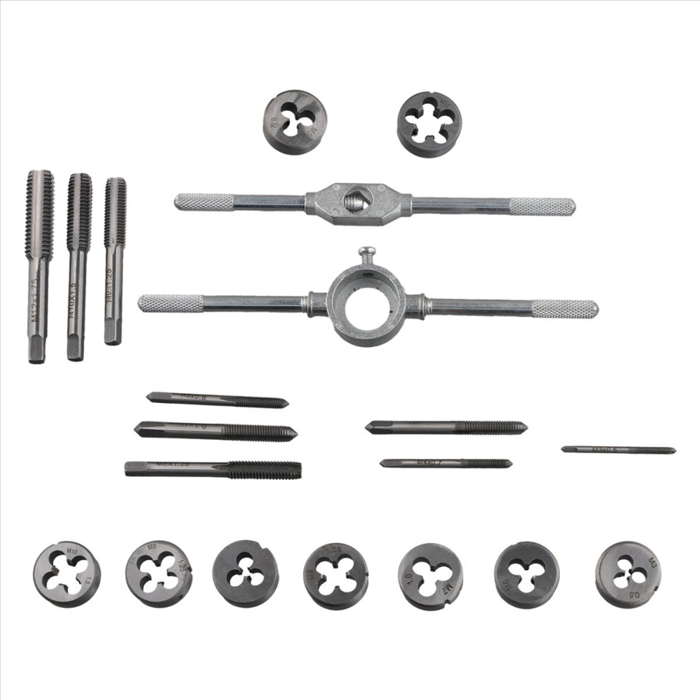 20Pcs Metric Hand Tap And Die Set M3-M12 Screw Thr 4853967066635