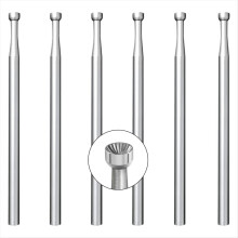 6 Pcs 2.3mm Round Cup Burr - 3/32inch Shank Wire R
