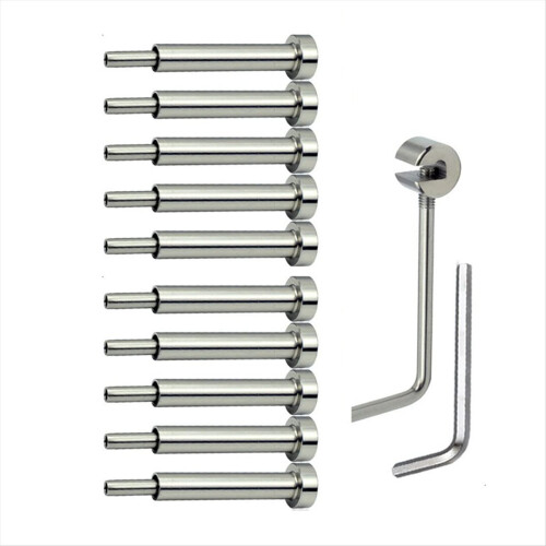10 Pairs 4x4In Cable Railing Kit, 1/8In Receiver a 1