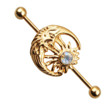 Cartilage Earring Piercing Jewelry, Lightweight Industrial Piercing with Smooth and Glossy Finish, CZ Crystal Paved Industrial Barbell Featuring Speci