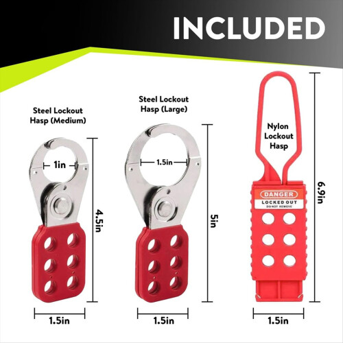 Lockout Tagout Hasp Set - Lock Out Tag Padlock Hol 2
