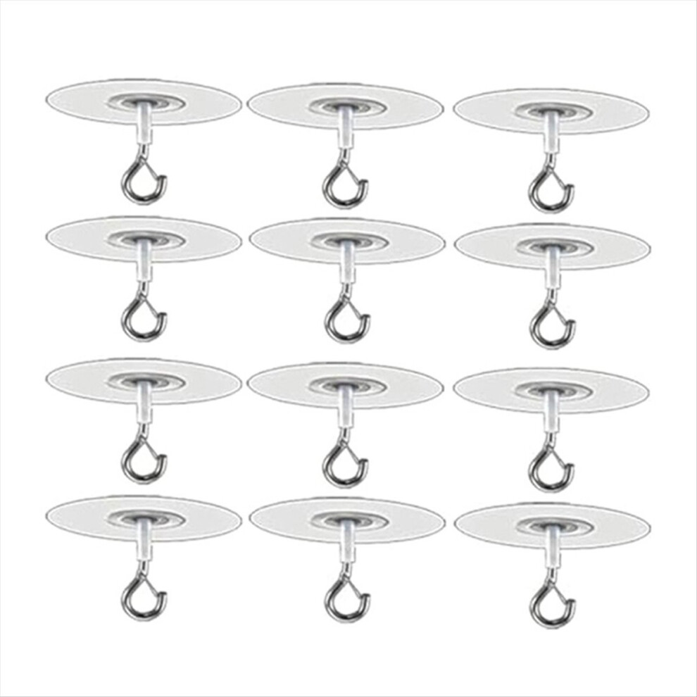 12Pcs Self Adhesive Ceiling Hooks No Drilling For 4853967065362