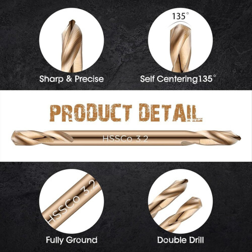 Cobalt Drill Bits Double End for Hardened Steel Wo 1