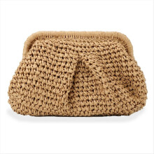 Straw Purse for Women Cloud Dumpling Pouch Crossbo