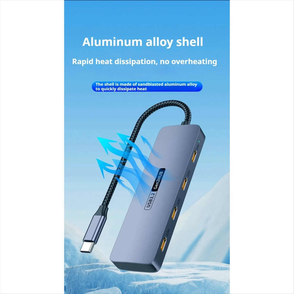 4 Ports Usb C Hub 10Gbps High Speed Splitter For L 4853967073190