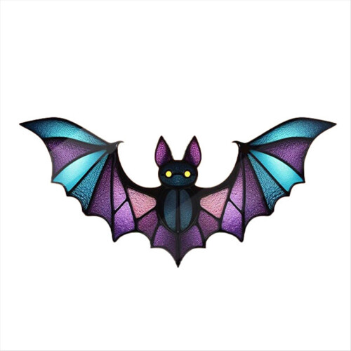 Halloween Bat Stained Glass Window Hanging Acrylic