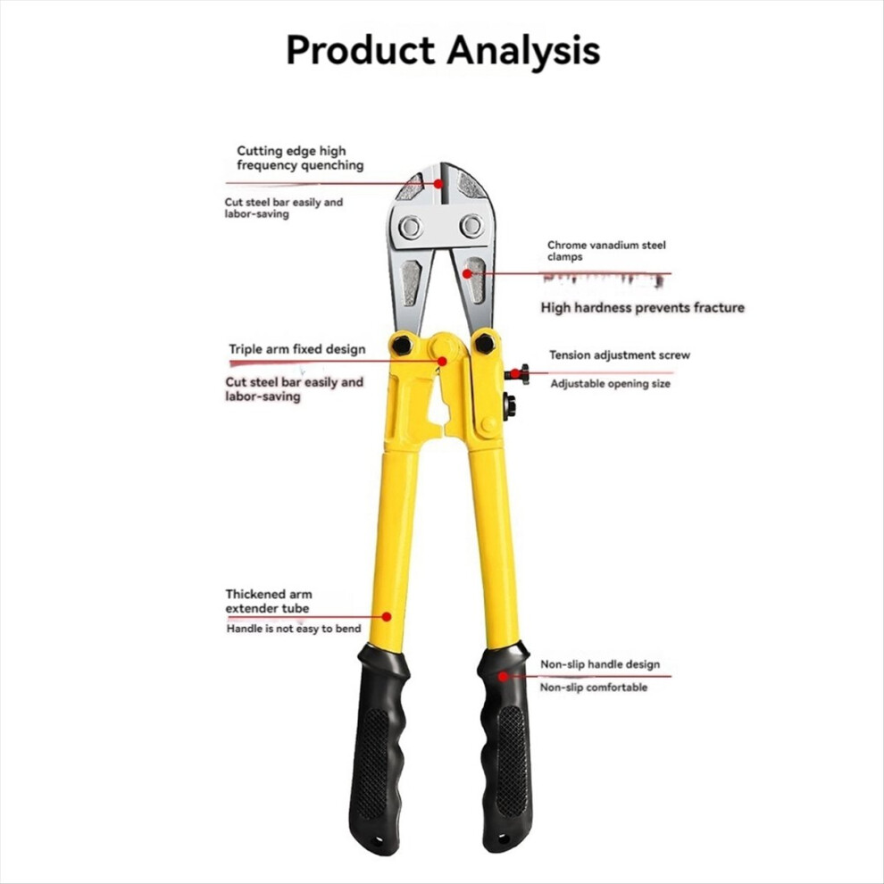 18In Medium Bolt Cutters Soft-Grip Rubber Ergonomi 4853967074975