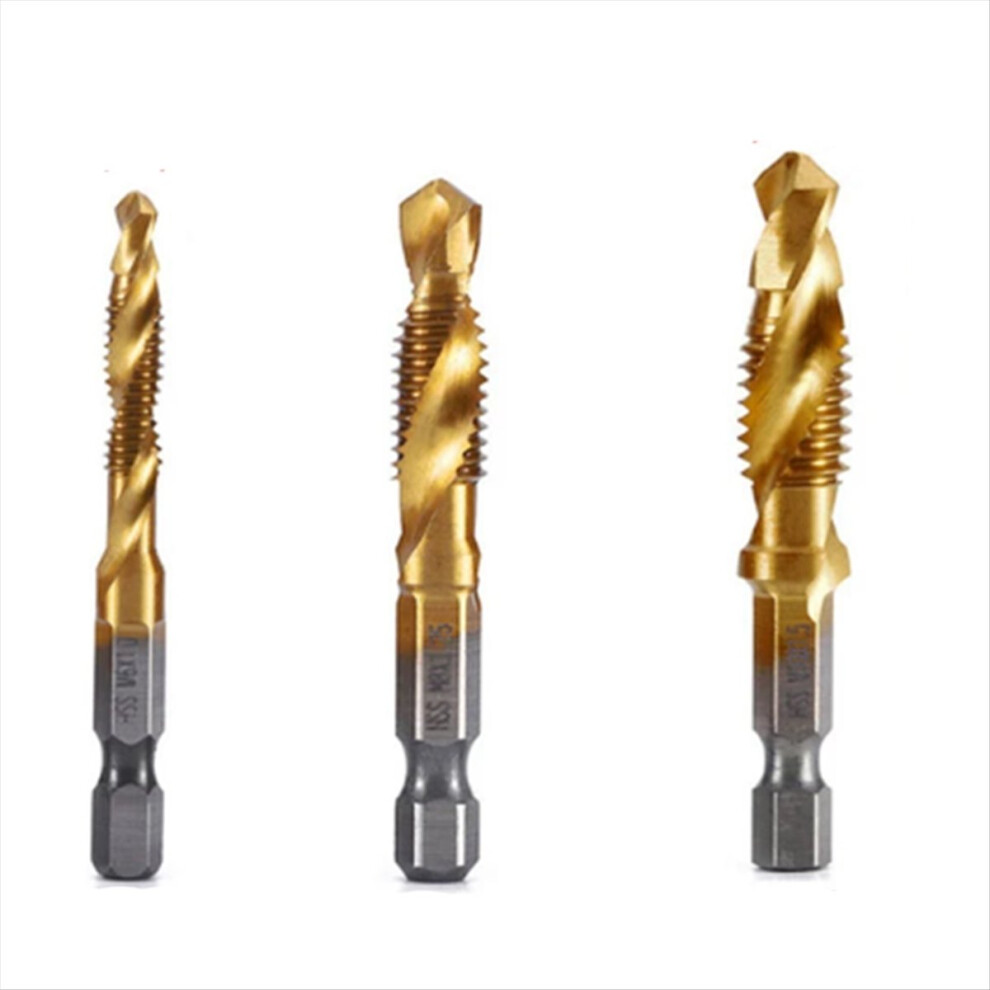 M6+M8+M10 Hex Shank Titanium Plated Hss Screw Thre 4853967075460