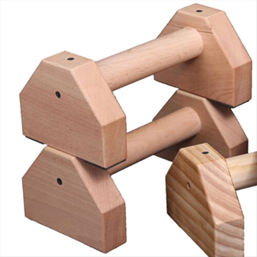 Push-Up Stand Wood Pushup Bars Non-Slip Base Exerc 2