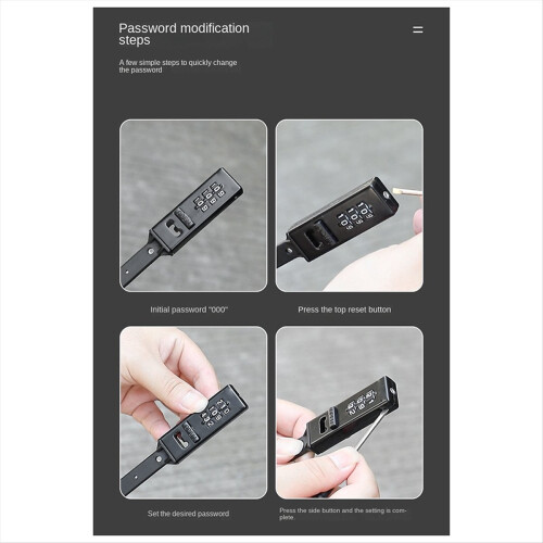 3-Digit Password Helmet Lock, Bicycle Electric Sco