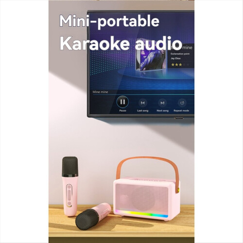 Karaoke Machine for Kids Adults Mini Portable Blue 2