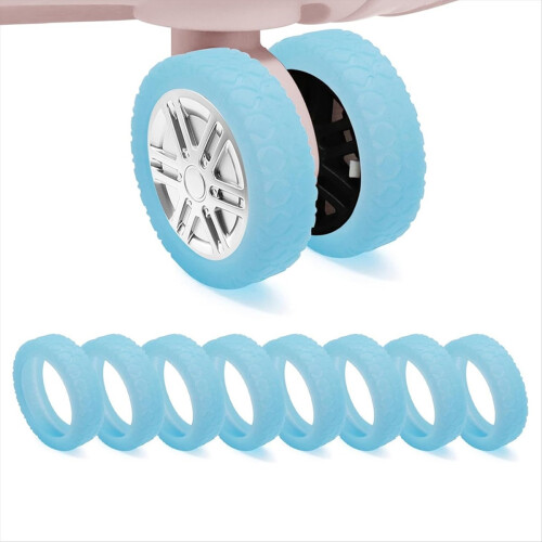 8Pcs Suitcases Wheel Covers,Silicone Luggage Compa 1