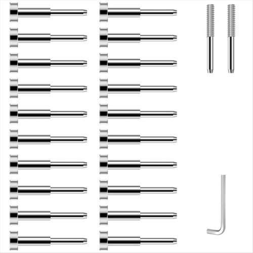 20Pack Cable Railing Kit for 1/8In Wire Rope, SST3