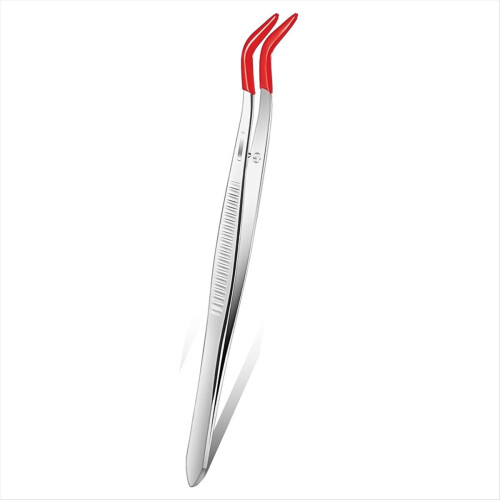 6 Pieces Tweezers with Rubber Tips -Lock PVC Coate 1