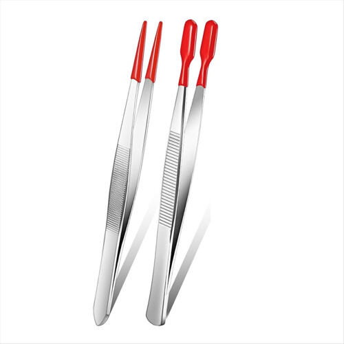 6 Pieces Tweezers with Rubber Tips -Lock PVC Coate 2