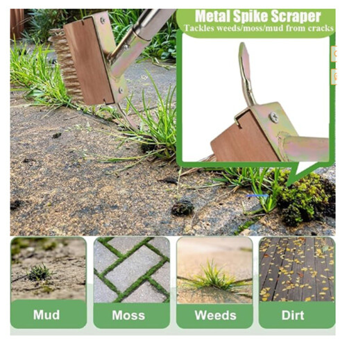 Weed Brush 60INCH Long Handle, Manual Crevice Weed 2