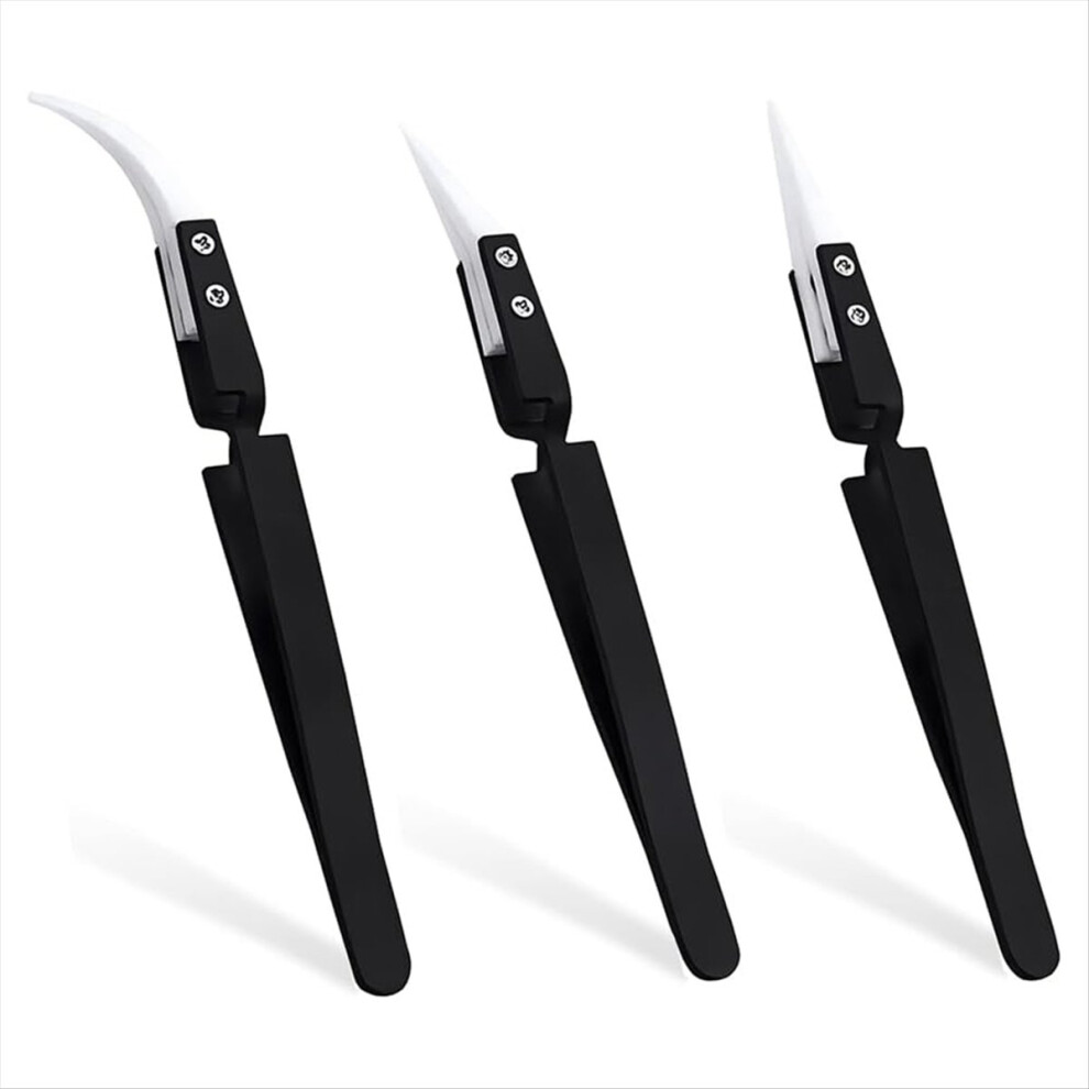 Semoic 3Pcs Precision Ceramic Reverse Tweezers, Straight