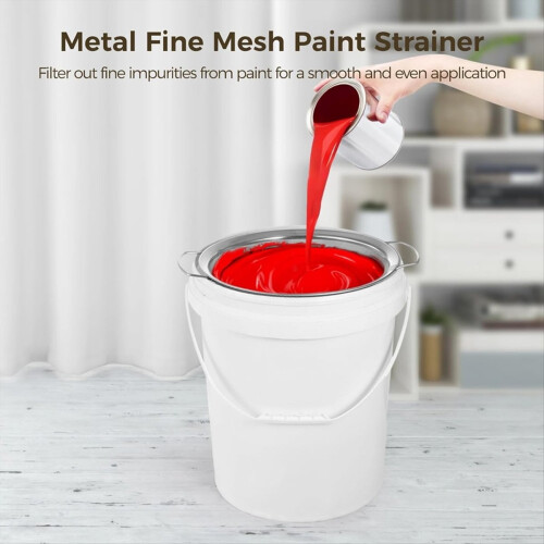 Fine Mesh Paint Strainer, Double Handle Bucket Str 2