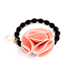 Fashionable Hair Accessories Stretch Elastic Bands Korean Pearl Hair Rope Rose Flower Hair Ties Firm And Well Stretching Durable Ponytail Holders For