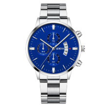 Herren-Armbanduhr aus Edelstahl mit Leuchtzifferblatt, Datumsanzeige, Quarzwerk, wasserdicht, Business-Armbanduhr, Freizeit-Armbanduhr für den