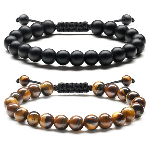 Βραχιόλια από φυσικές πέτρες για άνδρες και γυναίκες, ρυθμιζόμενο βραχιόλι