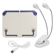 Leselampe mit einstellbarer Helligkeit, wiederaufladbar mit Warmlichtmodus, tragbare Buchlampe, USB-betrieben, leicht, faltbar, mit Clip-Halterung