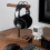T-Shape Wooden Headset Stand - Desk Headphone Hold 4