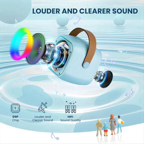 Karaoke Machine, Portable Bluetooth Speaker with 2 2