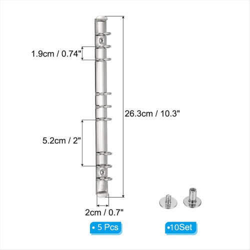 B5 9-Hole Ring Binder Mechanisms, 4 Set Spine Repl 1