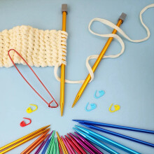 14PCS Stainless Steel Knitting Needles Set Pointed