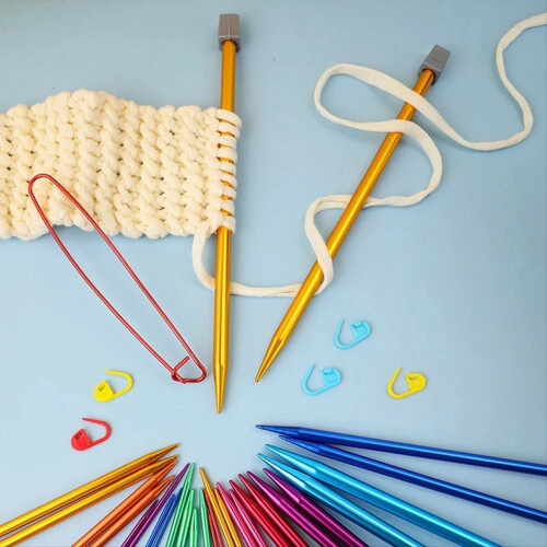 14PCS Stainless Steel Knitting Needles Set Pointed