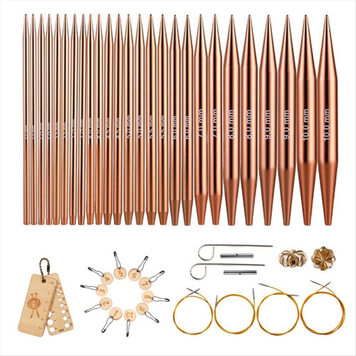 Aluminum Circular Knitting Needles Set Interchange