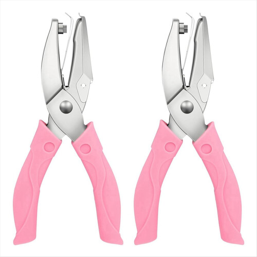 2-Pack Handheld Hole Punch Set, Single Punch, Hear