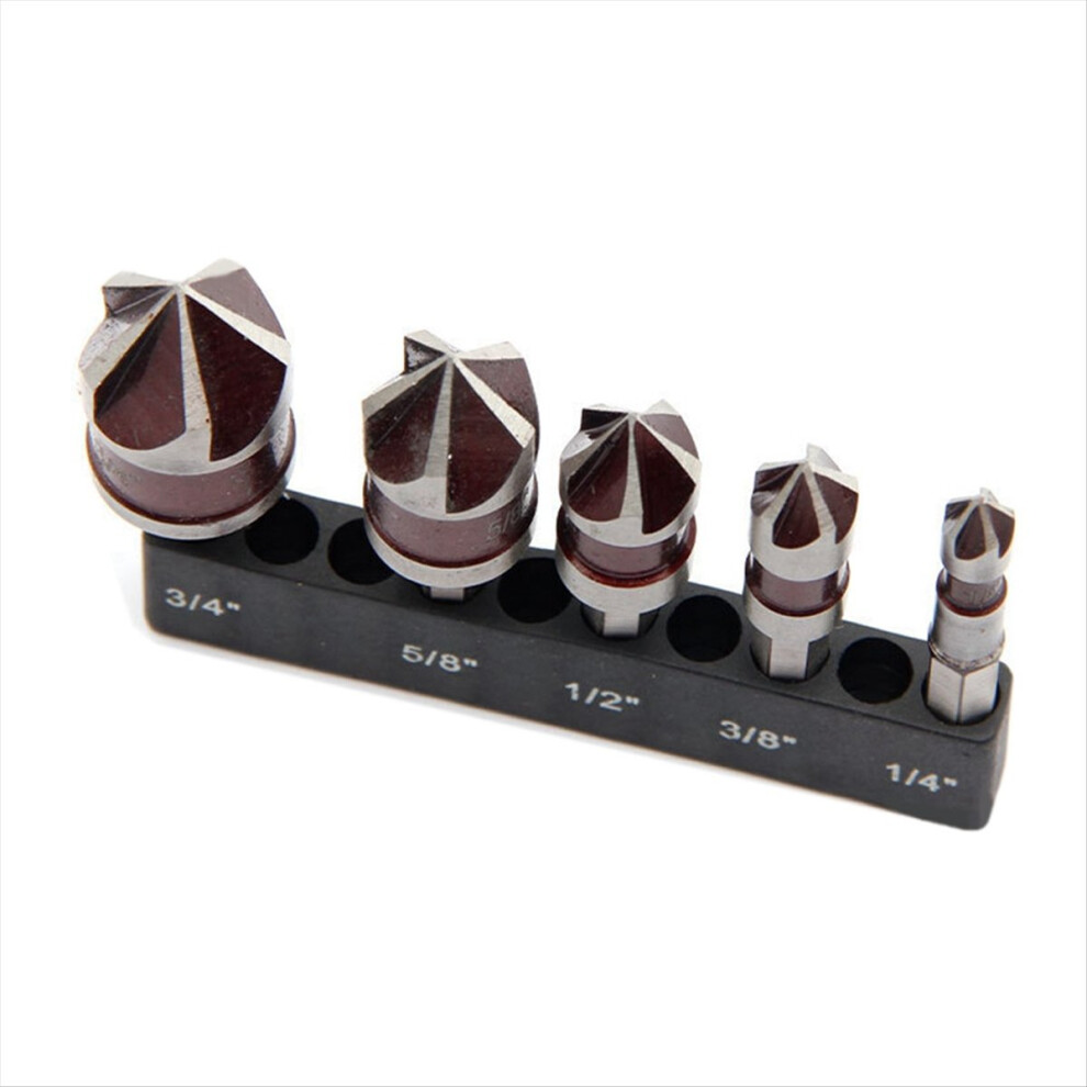 5 Flute Metal M35 Cobalt Countersink Drill Bit Set 4853967094560